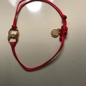 Tory Burch embrace ambition adjustable bracelet red